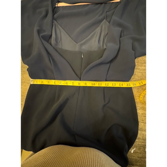 REISS Ania Jumpsuit size 8 navy long sleeve Blousen Double Layer Top - Picture 14 of 16